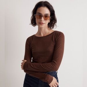 NWT Madewell Scoopneck Long-Sleeve Tee